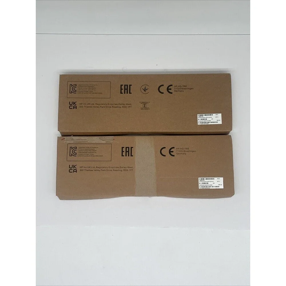 HP Slim USB Keyboard HSA-D005K Wired English Desktop Black (2) New-Open Box